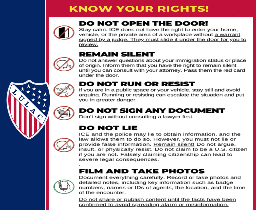 Know Your Rights – LULAC 2890